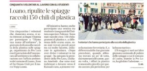 ARTICOLO DI GIORNALE ATTIVITà DIAMO UNA MANO ALL'AMBIENTE
